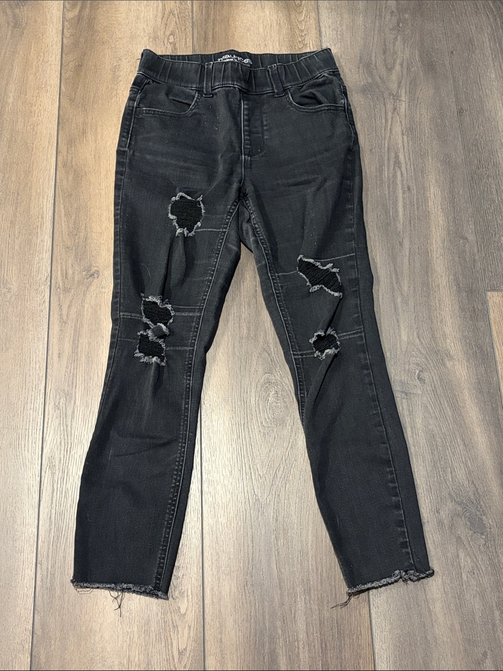 Maurices Black Distressed Skinny Jeans